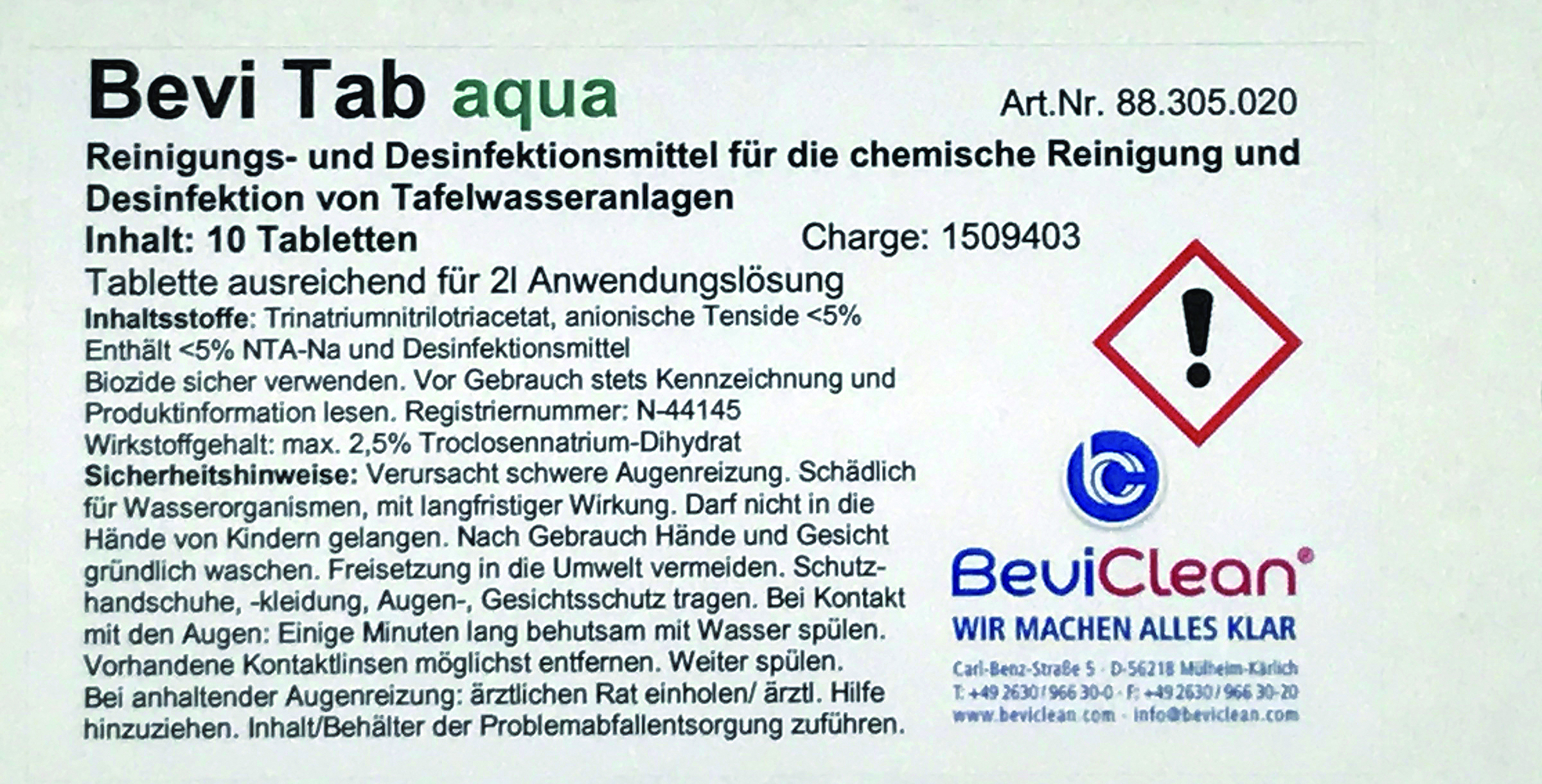 Bevi Tab Aqua-B1236-getraenkezapfanlagen.net Bevi Tab Aqua-B1236-Bevi Tab Aqua-getraenkezapfanlagen.net